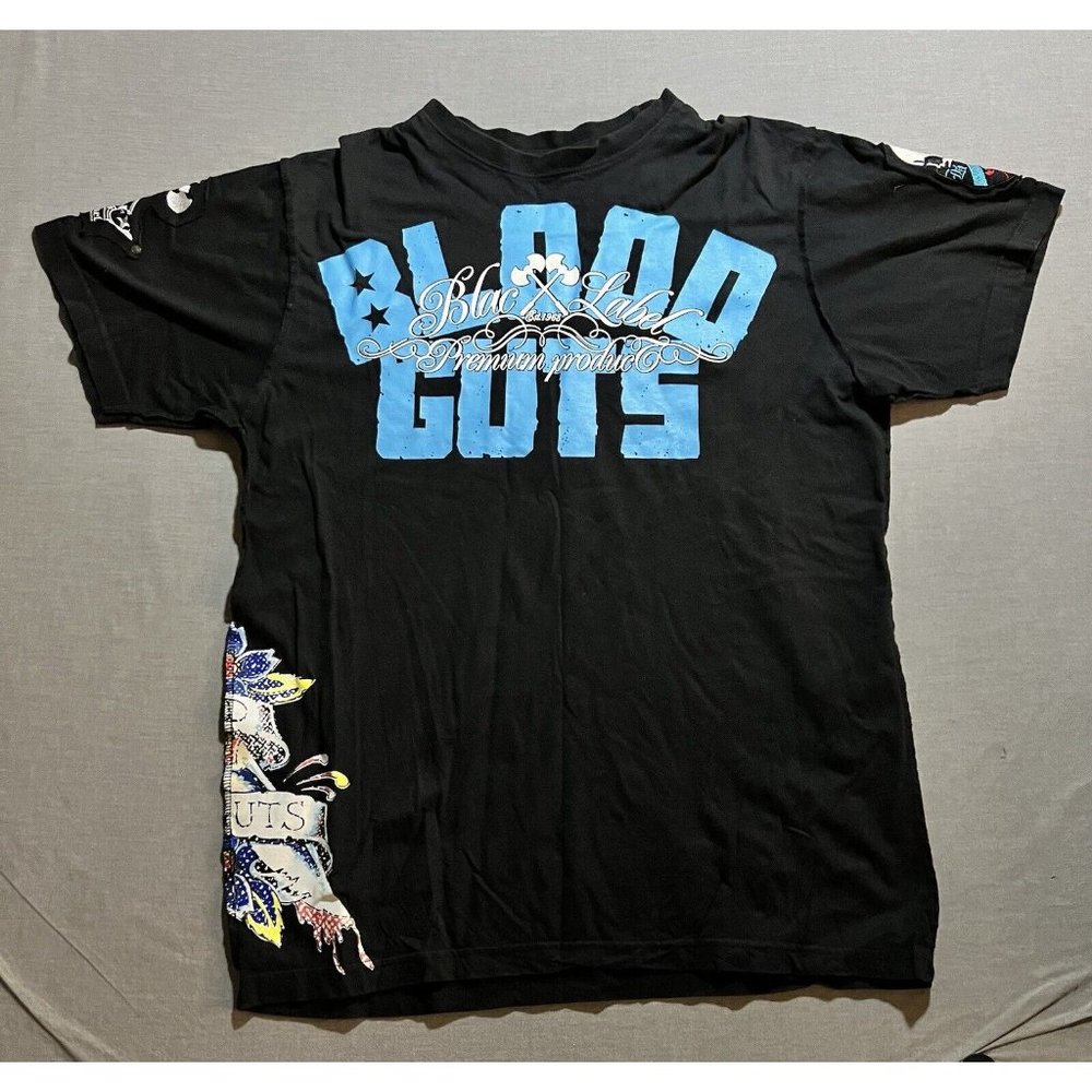 Vtg Black Label Shirt Mens Extra Large‎ Black Blood Guts Death Heavy Metal Y2K